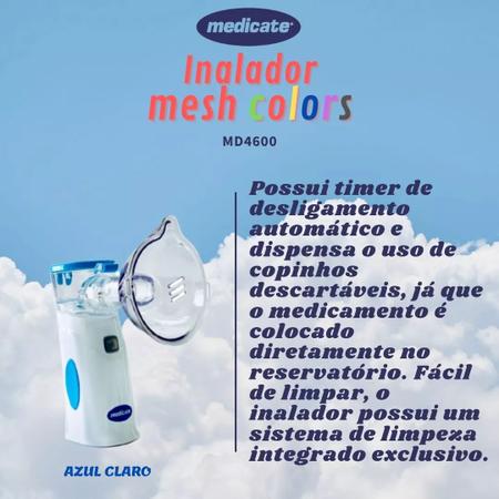 Imagem de Inalador Nebulizador Portátil Air Mesh Colors Azul Claro Medicate