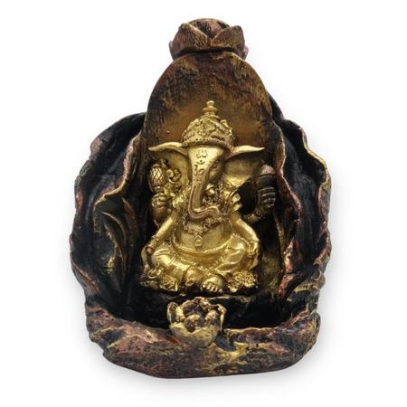 Incensário Cascata Folha Ganesha - Cobre - Divine Moda Indiana Imagem de Incensário Cascata Folha Ganesha - Cobre