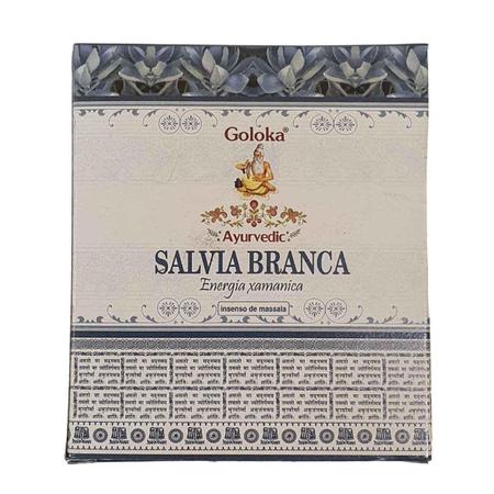 Incenso Cascata Goloka Sálvia Branca Imagem de Incenso Cascata Goloka Sálvia Branca