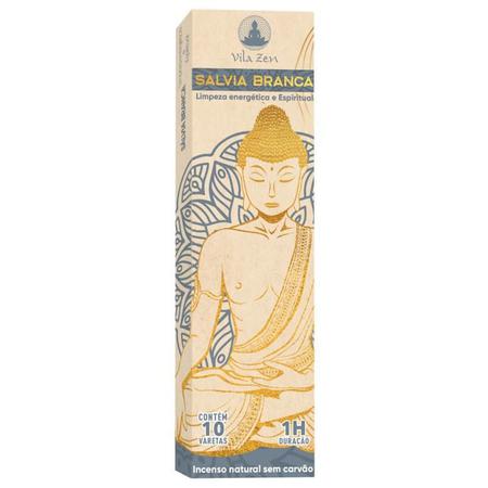 Incenso Natural Vila Zen Sálvia Branca 12 Caixas C10 Varetas - Lua Mística - 100% Original - Loja Oficial Imagem de Incenso Natural Vila Zen Sálvia Branca 12 Caixas C10 Varetas