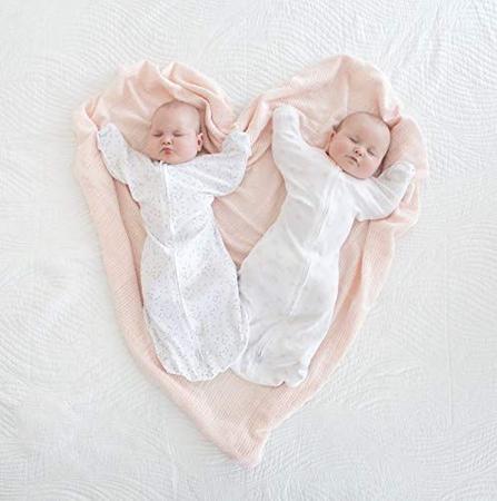 Imagem de Incrível baby transitional swaddle sack com braços para cima mangas de meio comprimento e algemas de luva, confete, sterling, pequeno, 0-3 meses, pequeno (6-14 libras)