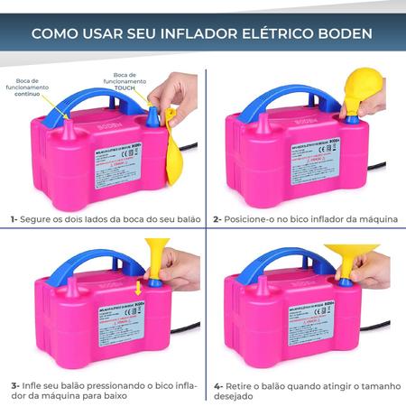 Imagem de Inflador Elétrico de Encher Balões e Bexigas com 2 Bicos