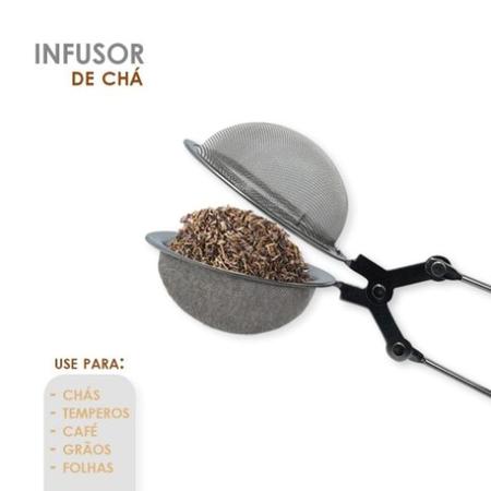 Imagem de Infusor de Chá em Aço Inox Coador Peneira Ervas