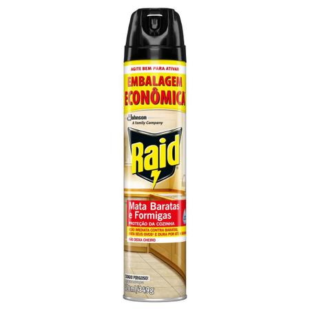 Imagem de Inseticida Aerossol Raid Mata Baratas e Formigas Tripla Ação 420ml