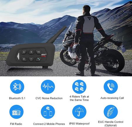 EJEAS V6 Pro dos conjuntos motocicleta bluetooth walkie-talkie