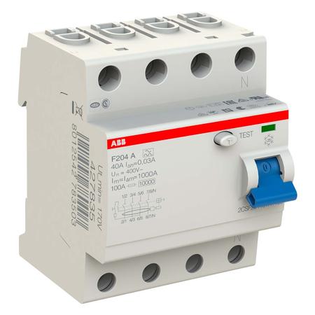 Imagem de Interruptor Diferencial Residual Classe A 4 Polos 40A 30MA 10KA ABB