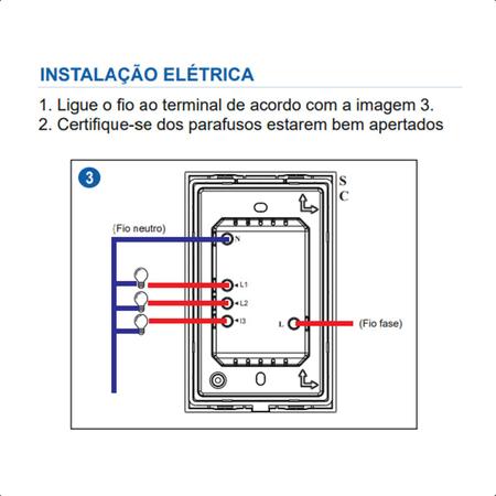 Imagem de Interruptor Intelig 3Botões Zigbee Tecla Física 4x2