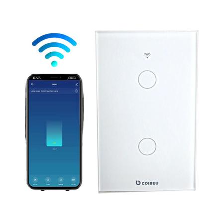 Imagem de Interruptor Inteligente WiFi, Smart Sem Fio Multifuncional 2 botões (MB302 com neutro) Compatível Com Alexa Google