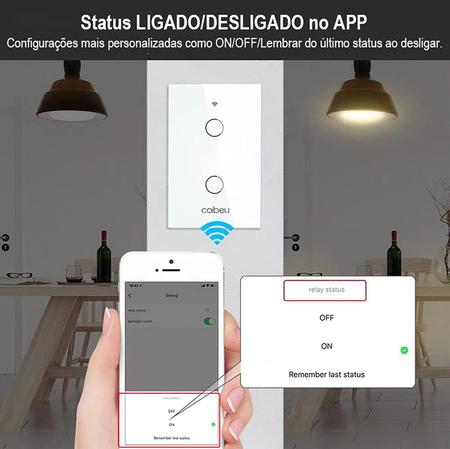 Imagem de Interruptor Inteligente WiFi, Smart Sem Fio Multifuncional 2 botões (MB302 com neutro) Compatível Com Alexa Google