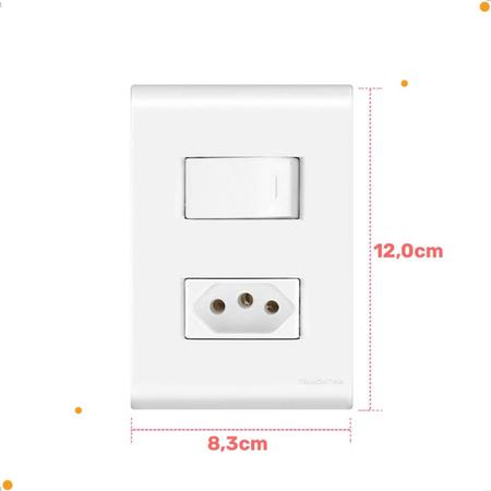 Imagem de Interruptor Liz Simples + Tomada 10A Branco Tramontina