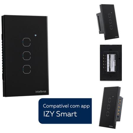 Interruptor Touch Smart Wi-Fi 3 Teclas EWS 1003 Intelbras Izy<br