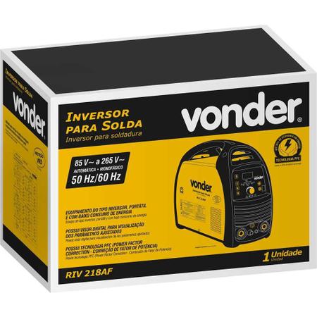 Imagem de Inversor De Solda Digital 200A Pulsada Bivolt RIV218AF Vonder