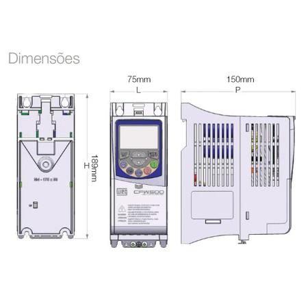 Imagem de Inversor frequencia monofásico 7a 2cv 220v cfw500a07p0s2nb20g2