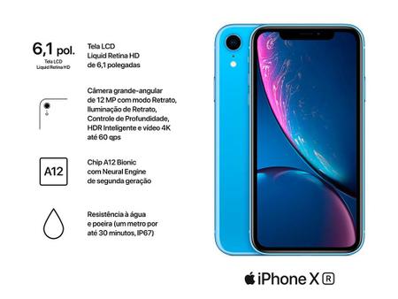 Imagem de iPhone XR Apple 256GB Azul 6,1” 12MP