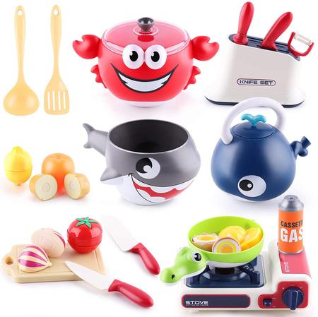 iPlay, iLearn Play Kitchen Accessories, Toddler Cooking Toys Set