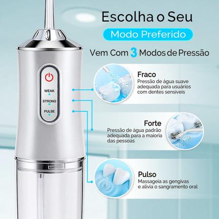 Imagem de Irrigador Bucal Elétrico Limpador Dentes Gengiva Jato D Água