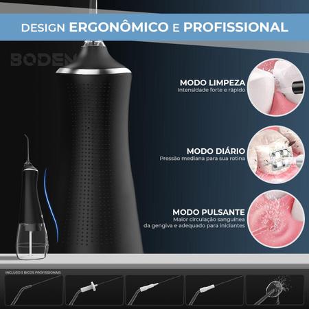 Imagem de Irrigador Oral Bucal Water Pick Water Flosser Recarregável Portátil Sem Fio