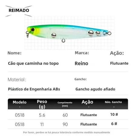 Imagem de Isca de Pesca Kingdom Topwater 60mm/90mm - Ação Walking Dog