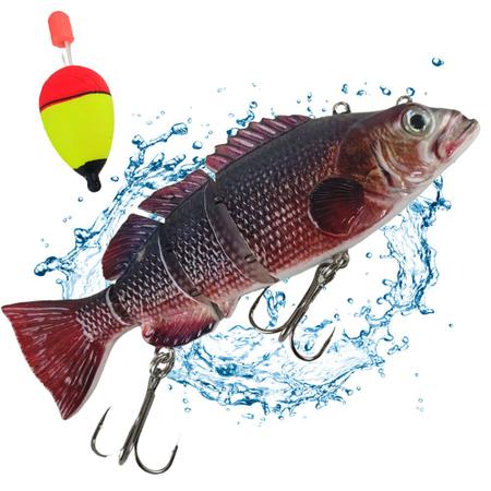 Isca Artificial Realista Pescaria Pesca USB Led Peixe Articulado