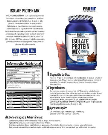 Imagem de Isolate Protein Mix Refil 900g - Profit Labs - PROFIT LABORATÓRIO