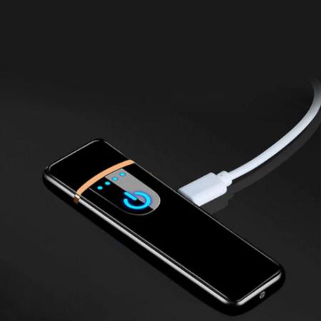 Imagem de Isqueiro Eletrônico Recarregável Usb Touch A Prova De Vento Super Luxo