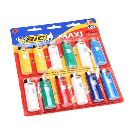 Imagem de ISQUEIRO GRANDE  BIC MAXI  Cartela com 12 Isqueiros