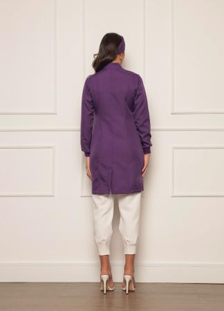 Imagem de Jaleco Feminino com Zíper Nice Roxo Oxford com punhos