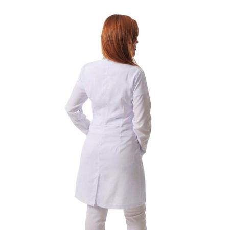 Imagem de Jaleco feminino gabardine acinturado manga curta Blanco Raro