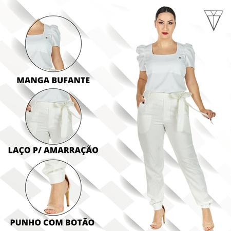 Imagem de Jaleco Feminino Princesa Manga Longa+Blusa Scrub+Calça Scrub