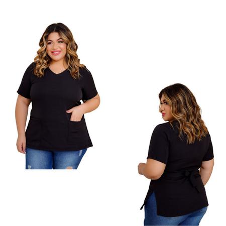 Imagem de Jaleco  Plus Size Avental Blusa Scrub Pijama Cirúrgico Enfermagem