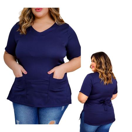 Imagem de Jaleco  Plus Size Avental Blusa Scrub Pijama Cirúrgico Enfermagem