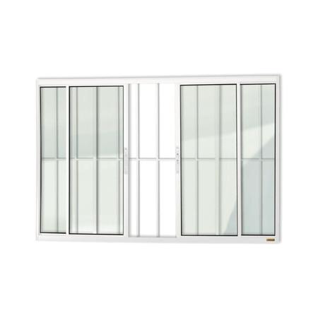 Janela Confort 4 Folhas com Grade Vidro Liso 120cm x 200cm Brimak Imagem de Janela Confort 4 Folhas com Grade Vidro Liso 120cm x 200cm Brimak