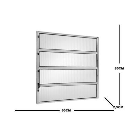 Imagem de Janela de Alumínio Basculante 80x60cm 1 Secção 4 Básculas Ecosul Esquadrisul