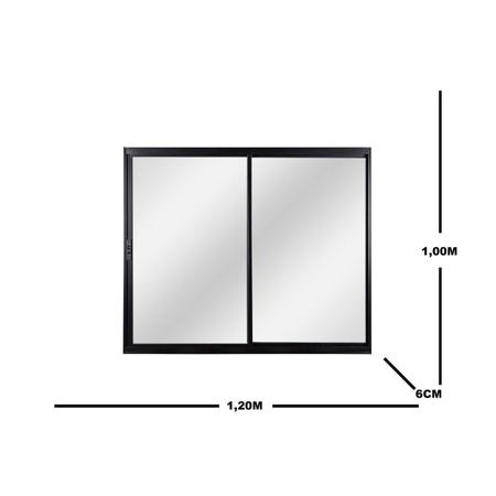 Imagem de Janela de Alumínio de Correr 100x120x6cm 2 Folhas Ecosul Esquadrisul