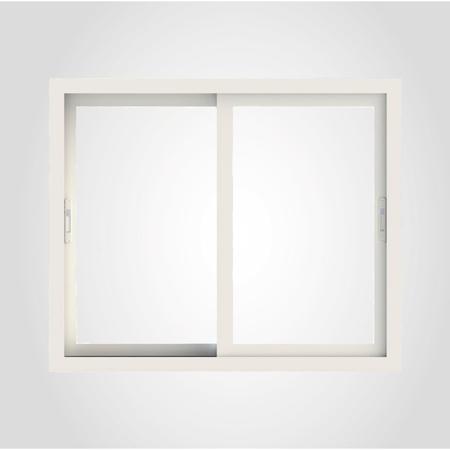 Imagem de Janela de Correr de PVC 2 Folhas com Vidro Simples Fecho Cocha 120x150x7,5cm Multilit Branco