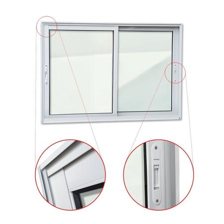 Janela Elite 2 Folhas Moveis 100 X 150 Vidro Liso Branco - Brimak Imagem de Janela Elite 2 Folhas Moveis 100 X 150 Vidro Liso Branco