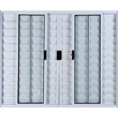 Imagem de Janela Veneziana de Alumínio 6 Folhas 1,20 X 1,50 Sem Grade Cor Branco Linha All Modular