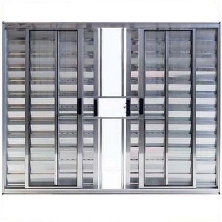 Imagem de Janela Veneziana de Alumínio 6 Folhas 120 x 150cm Linha Modular com Grade Brilhante