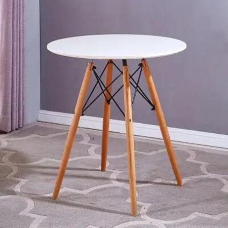 Imagem de Jantar Mesa Eiffel 90cm Eames Branca com 4 Cadeiras Eiffel Branca