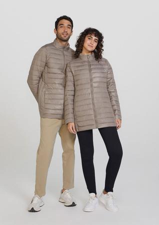 Jaqueta puffer feminina alongada 2025