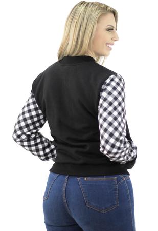 Jaqueta bomber xadrez feminina 2025