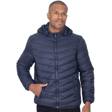 Jaqueta Bomber Masculina Puffer Nylon Peluciada Capuz Lisa