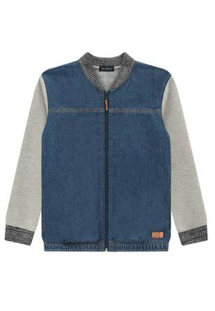 Jaqueta College em Jeans e Moletom sem Pel cia LucBoo 62808 Luc