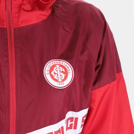 Jaqueta do Internacional Corta Vento com Capuz Futfanatics - Feminina em  Promoção