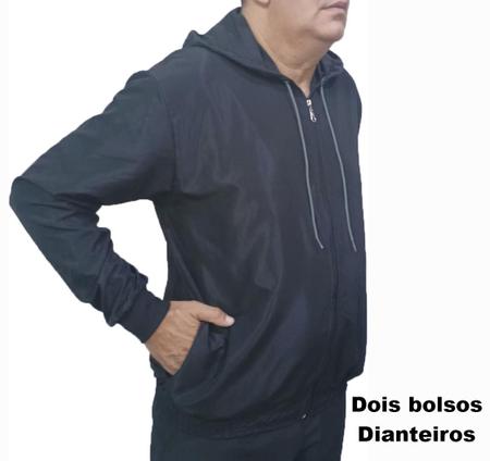 Imagem de Jaqueta Corta Vento Liso C/ Capuz Masculina Blusa Agasalho