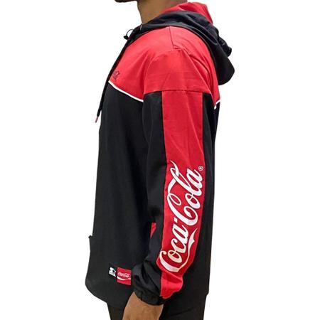 Imagem de Jaqueta Corta Vento Masculina Starter Collab Coca Cola Vermelha Preto T986A 