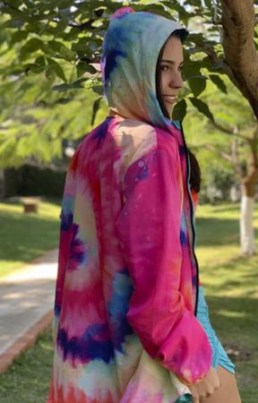 Jaqueta Corta Vento Tie Dye Feminina Gatto de Rua Jaqueta
