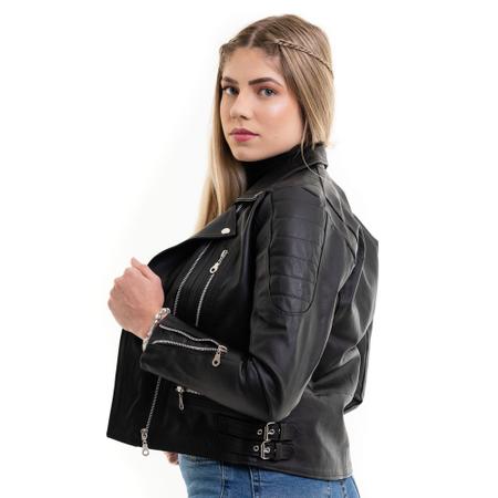 Jaqueta biker cheap couro legitimo