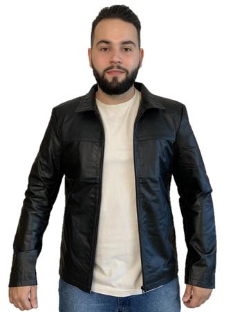 Jaqueta de couro preta masculina mercado livre sales