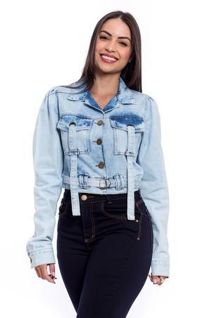 Jaqueta bomber jeans feminina 2025